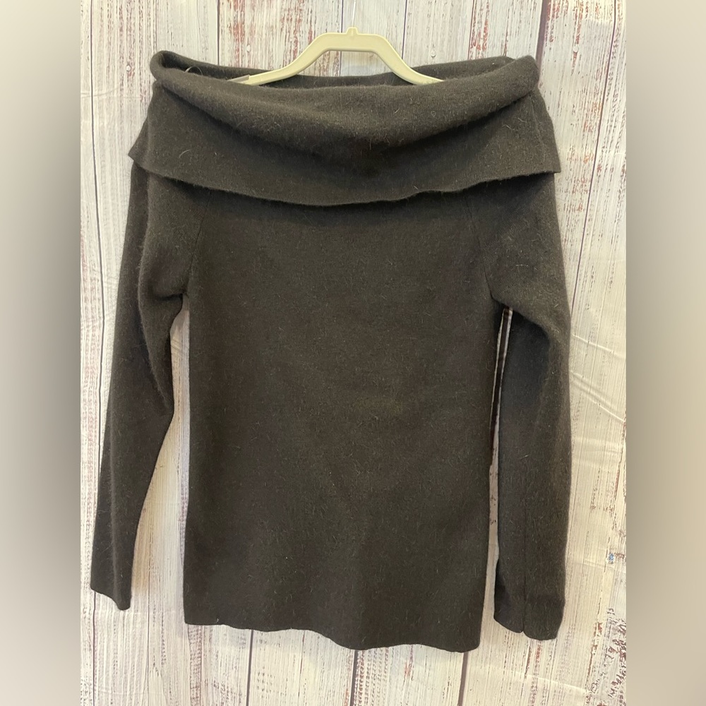 Alex Marie NWOT Black Rabbit hair blend cowl neck Sweater